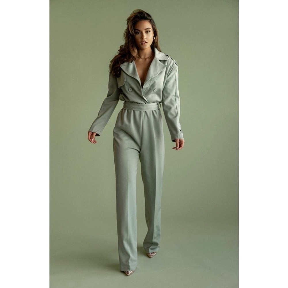 JLUXLABEL SAGE EIRA DOUBLE BREASTED JUMPSUIT - S - NEW WITH TAGS